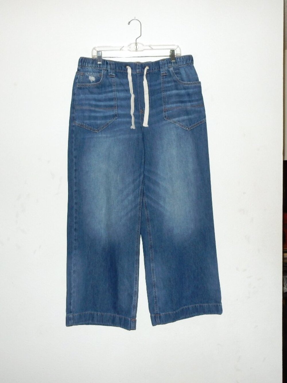 NEW Sonoma women's XL 14 16 wide leg pull on denim jeans pants elastic waist